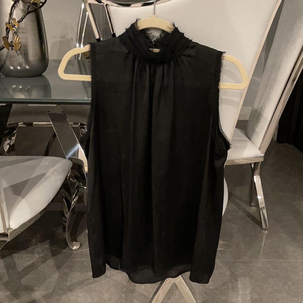 Zara black silk top